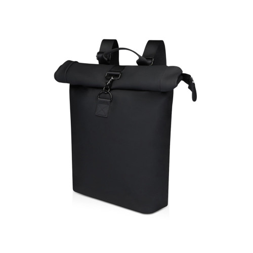 Рюкзак для ноутбука 15,6 Turner объемом 12 л со сворачивающимся верхом, изготовленный из переработанных материалов по стандарту GRS - сплошной черный