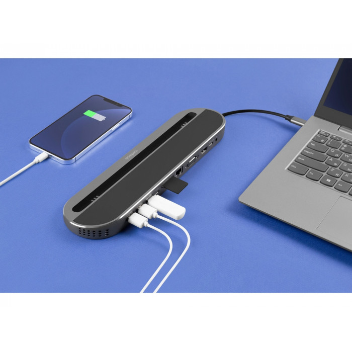 Хаб USB Type-C 3.0 для ноутбуков Falcon, черный