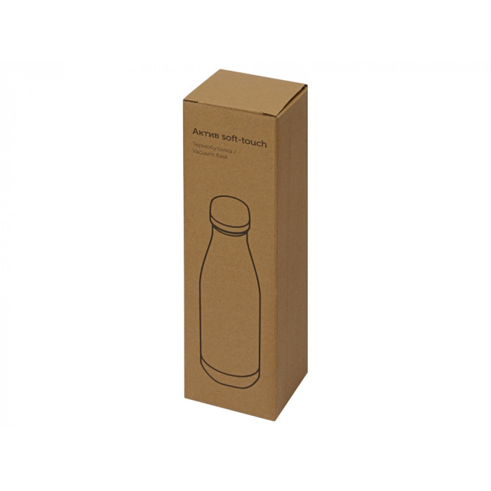 Термобутылка Актив Soft Touch, 500мл, черный
