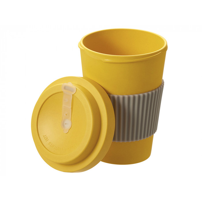 Термокружка Muffin из натуральных волокон, желтый