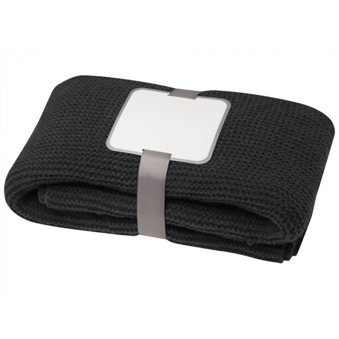 Вязанное одеяло Suzy 150 x 120 см из полиэстера, сплошной черный