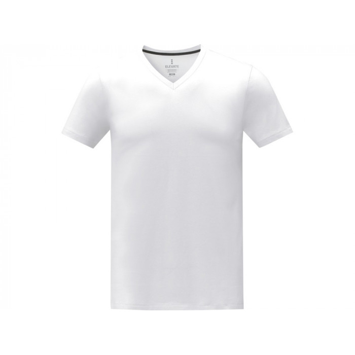 Somoto Мужская футболка с коротким рукавом и V-образным вырезом , белый