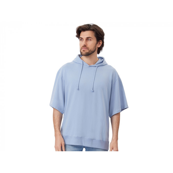 Худи оверсайз с коротким рукавом Warsaw унисекс, небесно-голубой