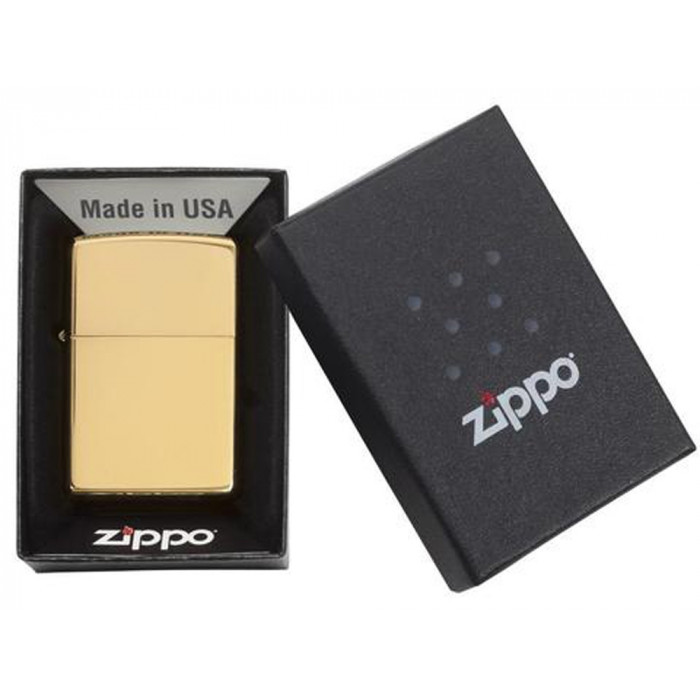 Зажигалка ZIPPO Classic с покрытием High Polish Brass, латунь/сталь, золотистая, 38x13x57 мм