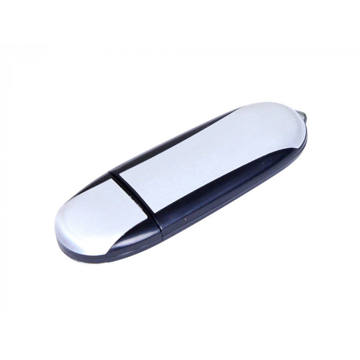 Флешка 3.0 промо овальной формы, 32 Гб, серебристый/черный