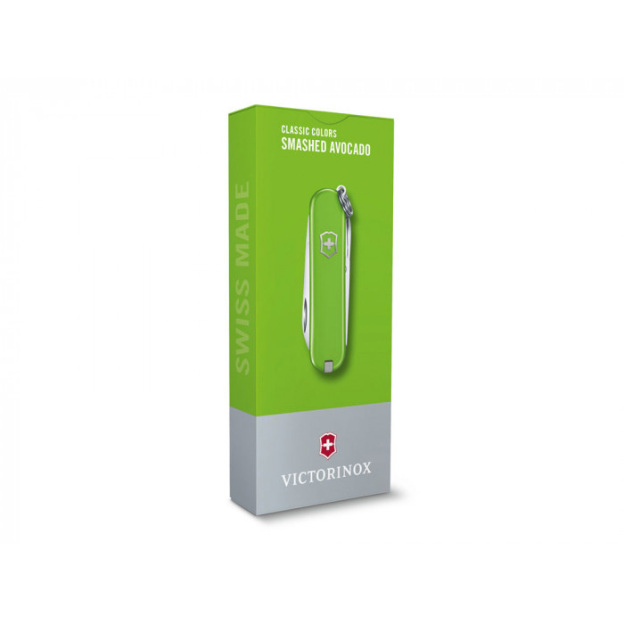 Нож-брелок VICTORINOX Classic SD Colors Smashed Avocado, 58 мм, 7 функций, салатовый