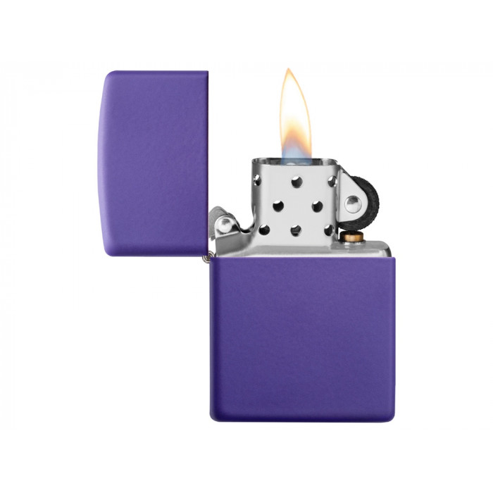 Зажигалка ZIPPO Classic с покрытием Purple Matte, латунь/сталь, фиолетовая, матовая, 38x13x57 мм