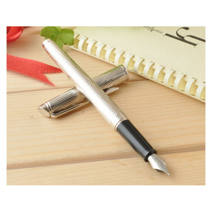 Перьевая ручка Waterman Hemisphere Deluxe , цвет: Metal CT, перо: F