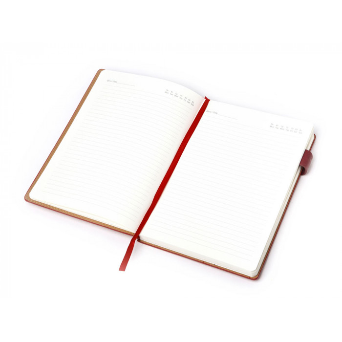 Бизнес блокнот А5 Freya с клапаном и карманом для визиток, твердая обложка, 128 листов, красный и бор