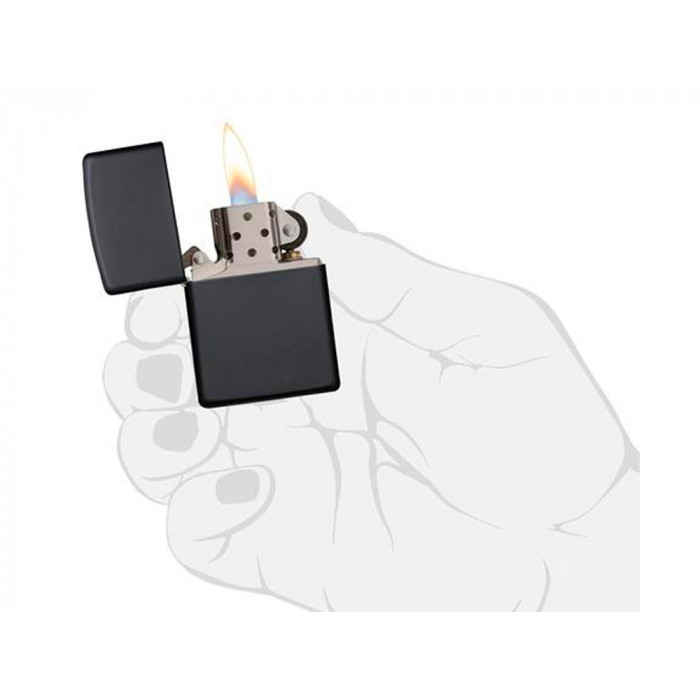 Зажигалка ZIPPO Classic с покрытием Black Matte, латунь/сталь, чёрная, матовая, 38x13x57 мм