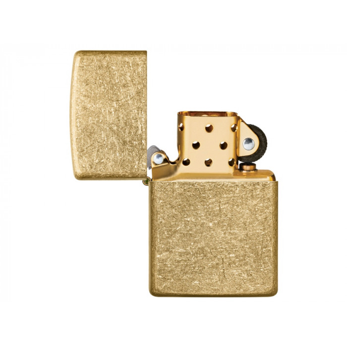 Зажигалка ZIPPO Classic с покрытием Tumbled Brass, латунь/сталь, золотистая, матовая, 38x13x57 мм