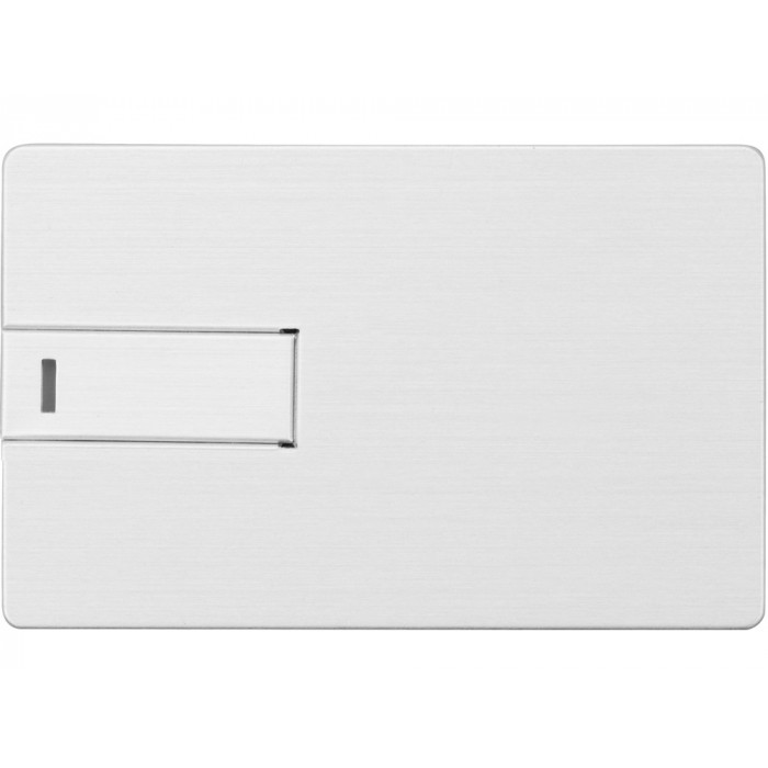 Флеш-карта USB 2.0 64 Gb в виде металлической карты Card Metal, серебристый