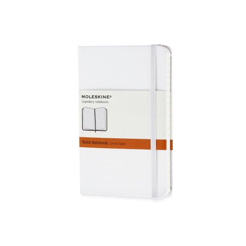 Записная книжка Moleskine Classic (в линейку) в твердой обложке, Pocket (9x14см), белый