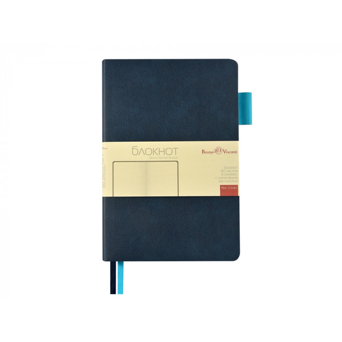 Блокнот А5 Boston, темно-синий с голубым срезом