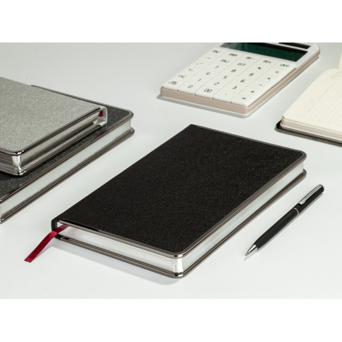 Ежедневник А5 недатированный Bridge, черный/серебристый