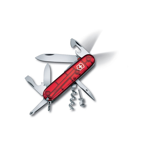 Нож перочинный VICTORINOX Spartan Lite, 91 мм, 15 функций, полупрозрачный красный