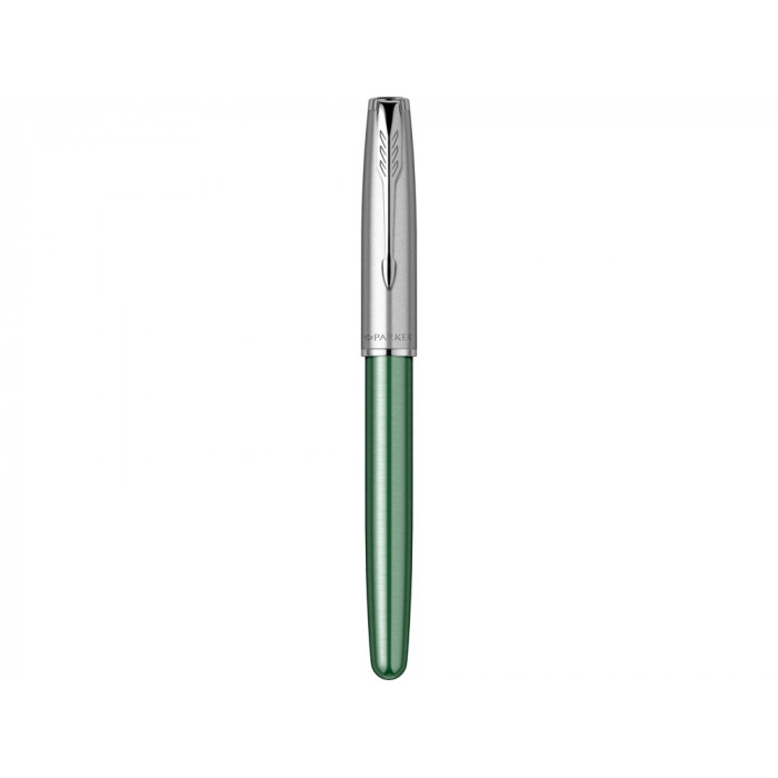 Ручка-роллер Parker Sonnet Essentials Green SB Steel CT, цвет чернил black, перо: F, в подарочной упаковке.