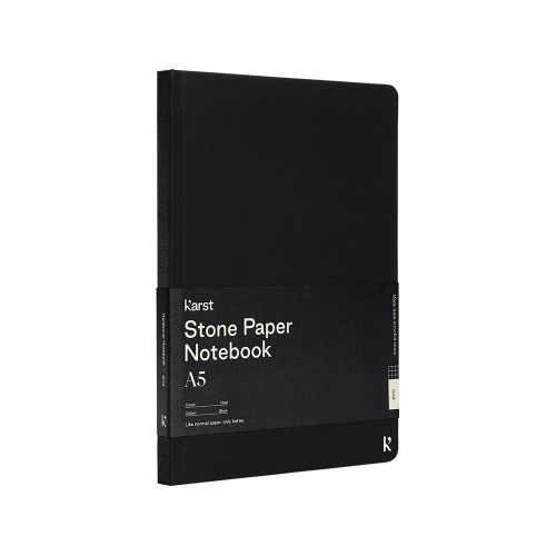 Блокнот из каменной бумаги Karst формата A5 в твердом переплете, квадратный, черный