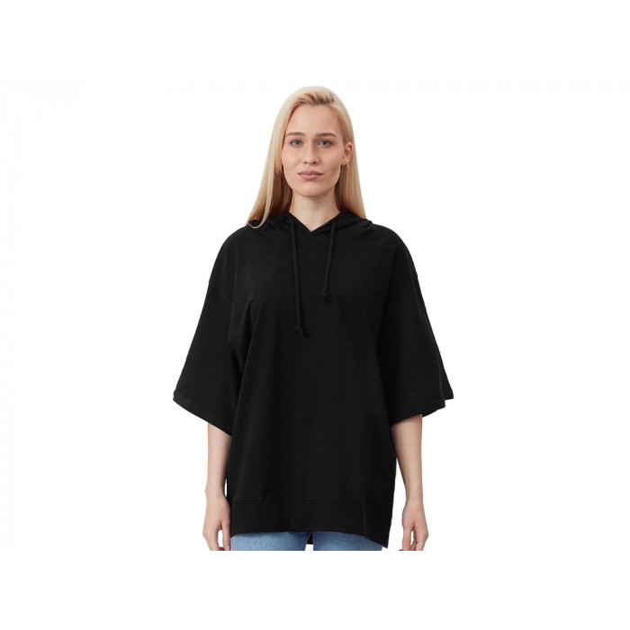Худи оверсайз с коротким рукавом Warsaw унисекс, черный