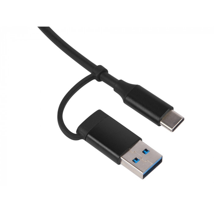 USB-хаб Link с коннектором 2-в-1 USB-C и USB-A, 2.0/3.0, черный