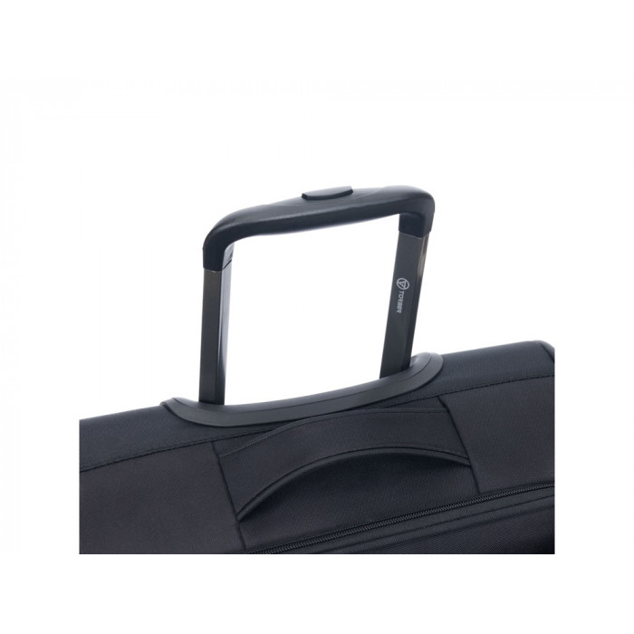 Чемодан TORBER Brosno, чёрный, нейлон 600D, 36,5 х 14 х 54 см, 32 л