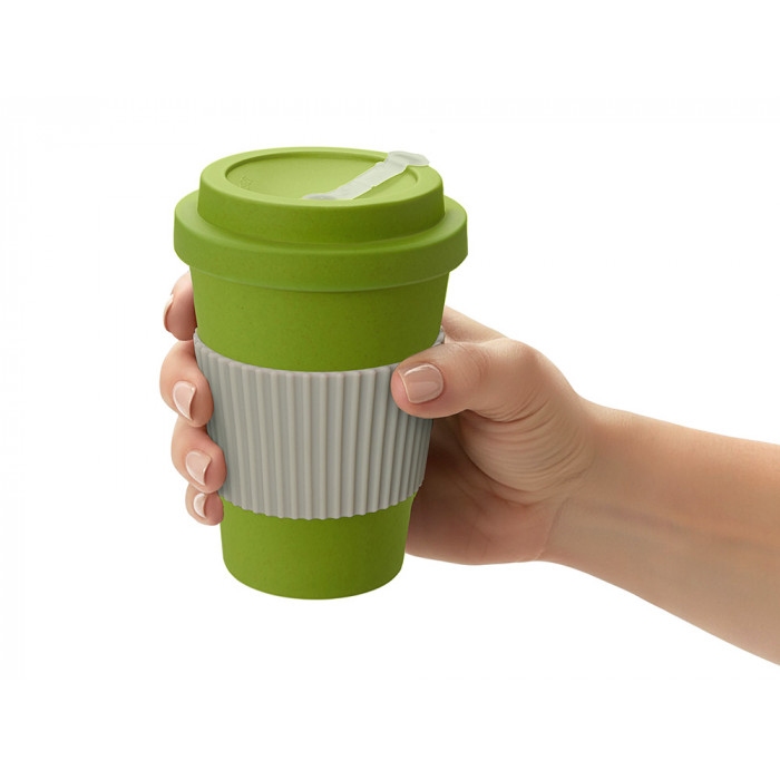 Термокружка Muffin из натуральных волокон, зеленое яблоко