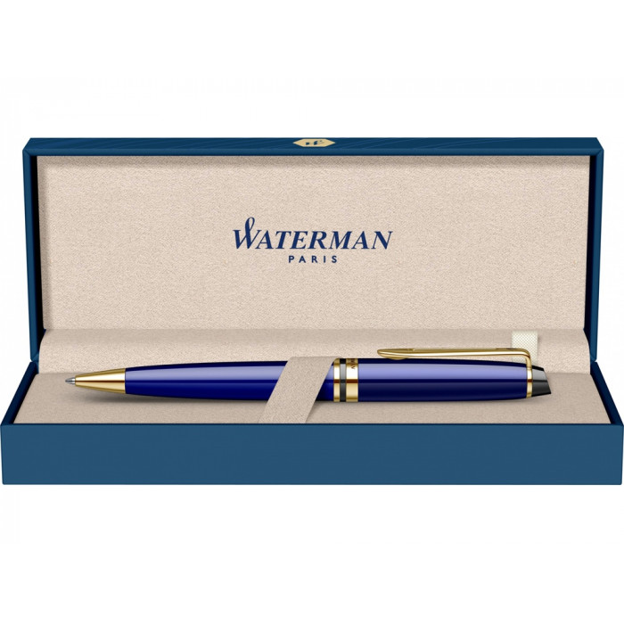 Шариковая ручка Waterman Expert Blue Lacquer GT, цвет чернил: синий М