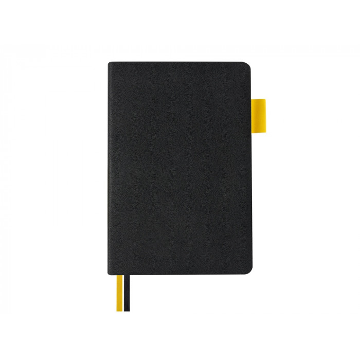 Блокнот А5 Boston, черный с желтым срезом