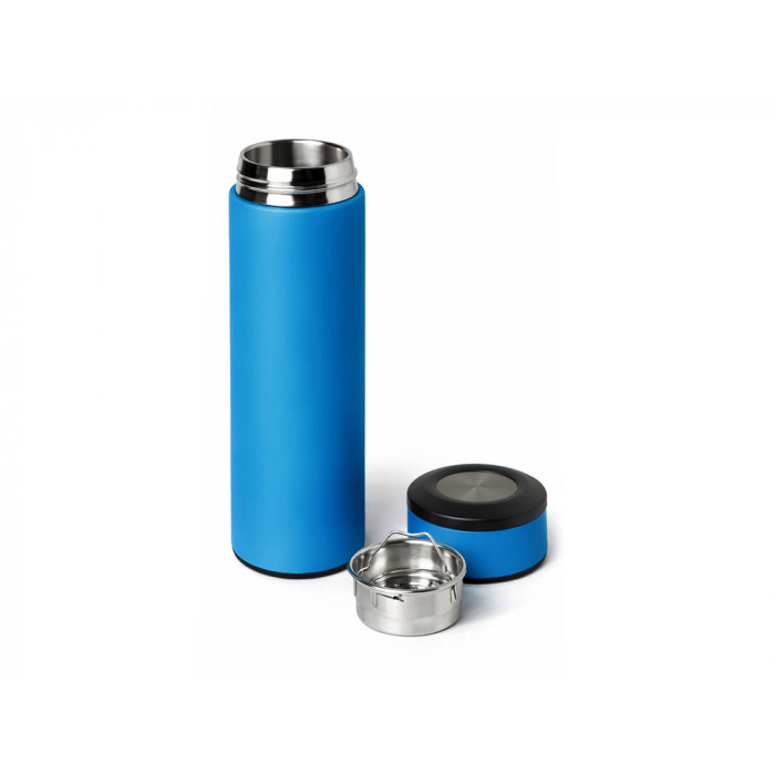 Термос Confident с покрытием soft-touch 420мл, голубой