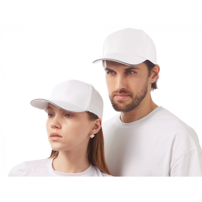 Кепка со светоотражающим кантом, белый