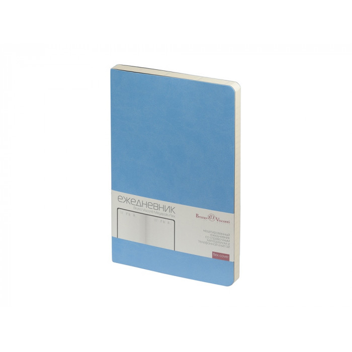 Ежедневник А5 недатированный Megapolis Velvet Flex, небесно-голубой