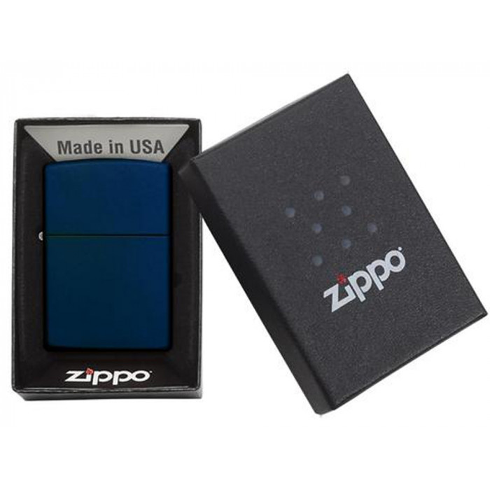 Зажигалка ZIPPO Classic с покрытием Navy Matte, латунь/сталь, синяя, матовая, 38x13x57 мм