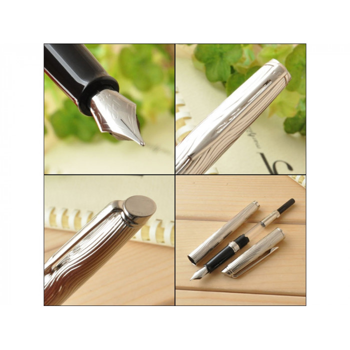 Перьевая ручка Waterman Hemisphere Deluxe , цвет: Metal CT, перо: F