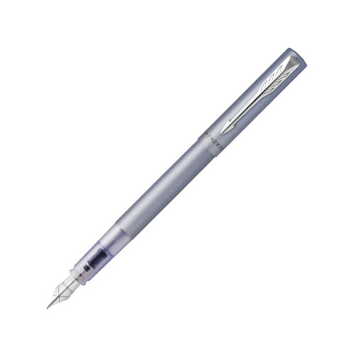 Перьевая ручка Parker Vector XL Silver Blue CT, цвет чернил blue, перо: F/M, в подарочной упаковке.