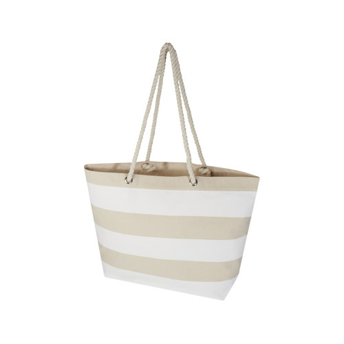 Florida пляжная эко-сумка из переработанного материала, сертифицированного по стандарту GRS, плотностью 270 г/м² 18L - Натуральный / Белый