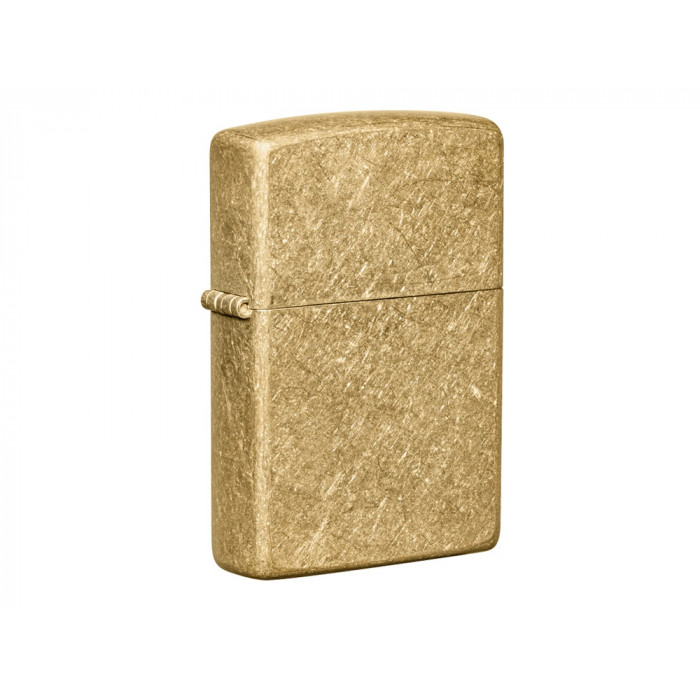 Зажигалка ZIPPO Classic с покрытием Tumbled Brass, латунь/сталь, золотистая, матовая, 38x13x57 мм