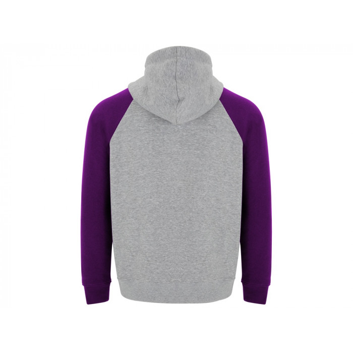 Толстовка с капюшоном Badet мужской, серый меланж/фиолетовый