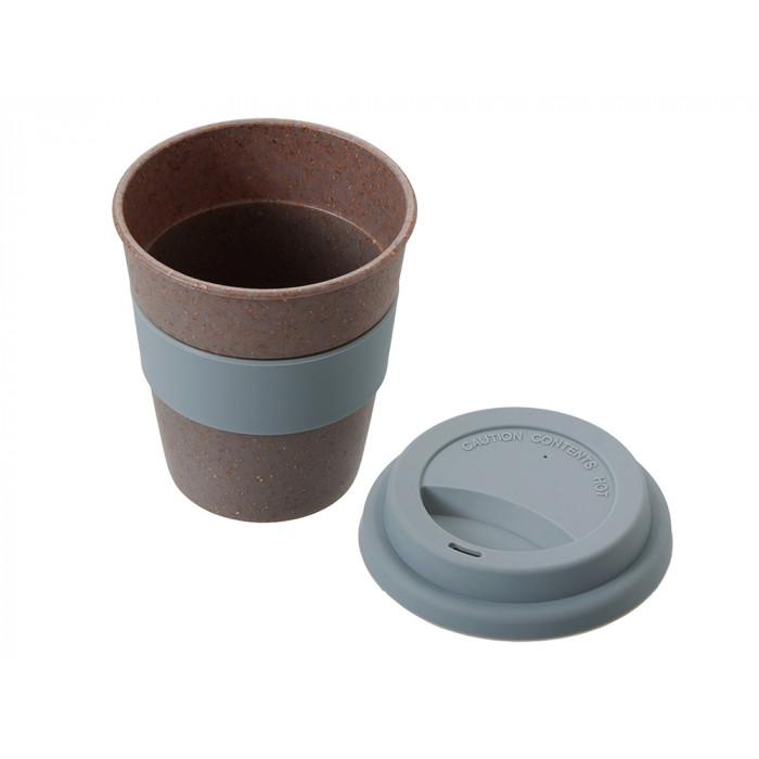 Стакан с силиконовой крышкой Cafe, серый