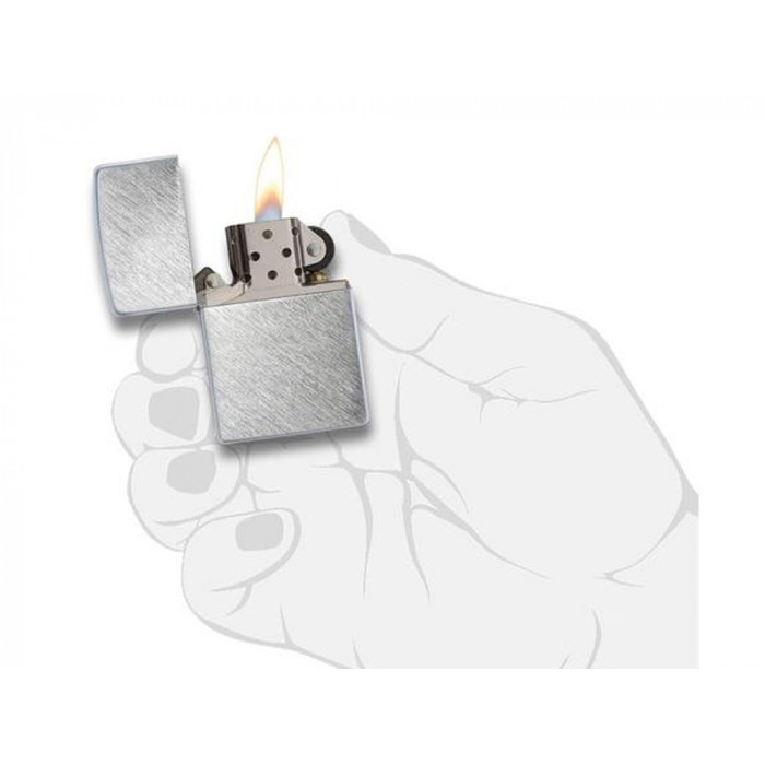 Зажигалка ZIPPO с покрытием Herringbone Sweep, латунь/сталь, серебристая, матовая, 38x13x57 мм