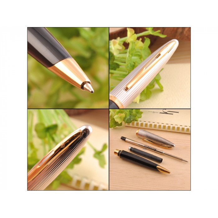 Шариковая ручка Waterman Carene De Luxe, цвет: Black/Silver, стержень: Mblue