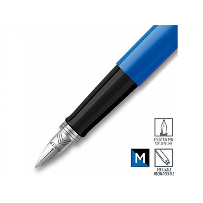 Перьевая ручка Parker Jotter, цвет ORIGINALS BLUE CT, цвет чернил синий/черный, толщина линии M, В БЛИСТЕРЕ