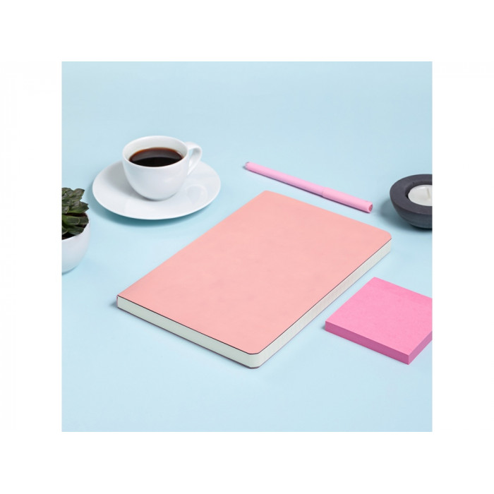 Ежедневник А5 недатированный Megapolis Velvet Flex, розовый powder