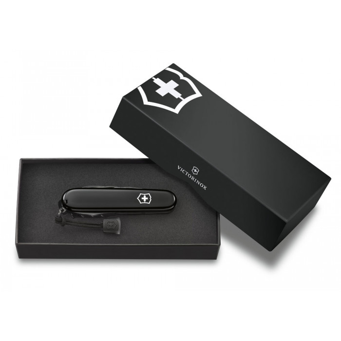 Нож перочинный VICTORINOX Spartan Onyx Black, 91 мм, 12 функций, чёрный, со шнурком в комплекте