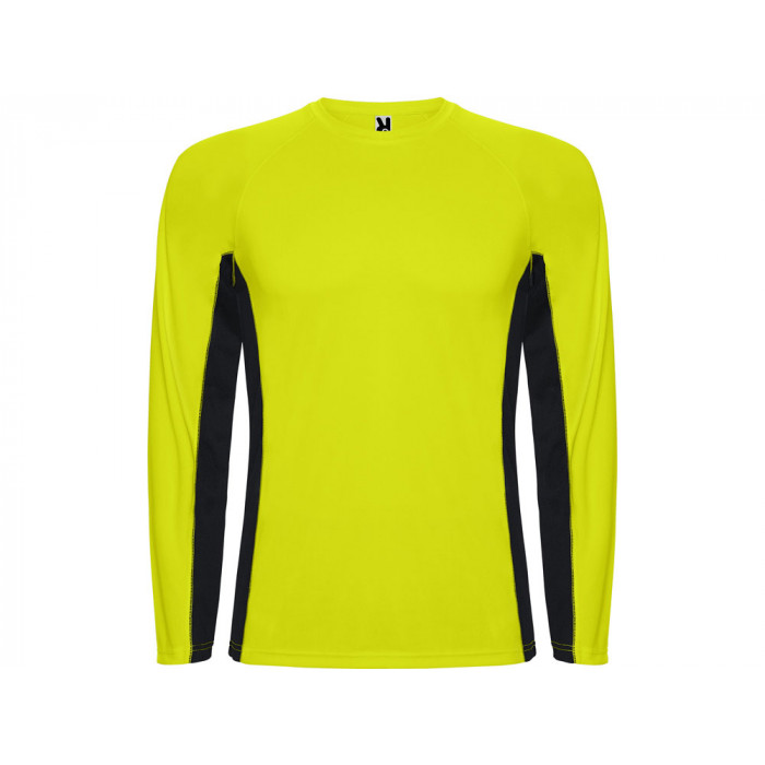 Футболка Shanghai  мужская с длинным рукавом, неоновый желтый/черный