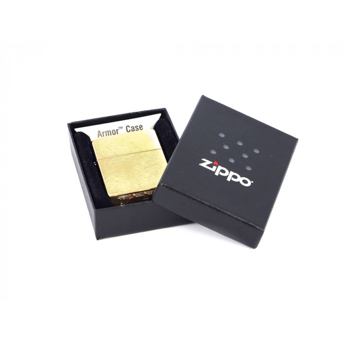 Зажигалка ZIPPO Armor™ с покрытием Brushed Brass, латунь/сталь, золотистая, матовая, 38x13x57 мм