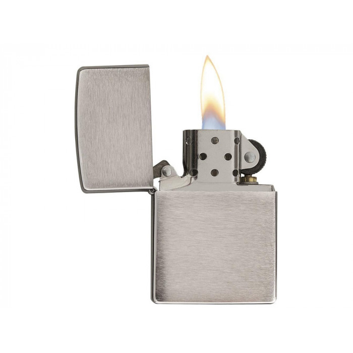 Зажигалка ZIPPO Classic с покрытием Brushed Chrome, латунь/сталь, серебристая, матовая, 38x13x57 мм