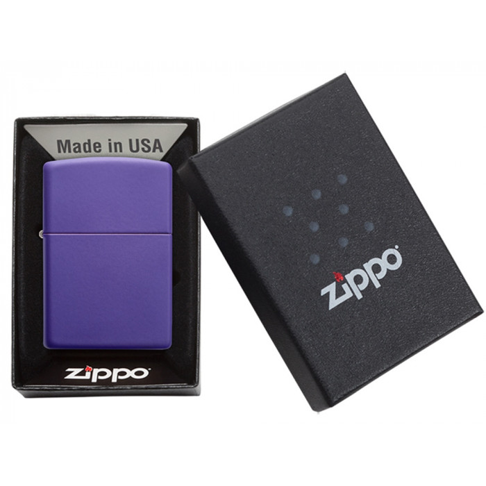 Зажигалка ZIPPO Classic с покрытием Purple Matte, латунь/сталь, фиолетовая, матовая, 38x13x57 мм