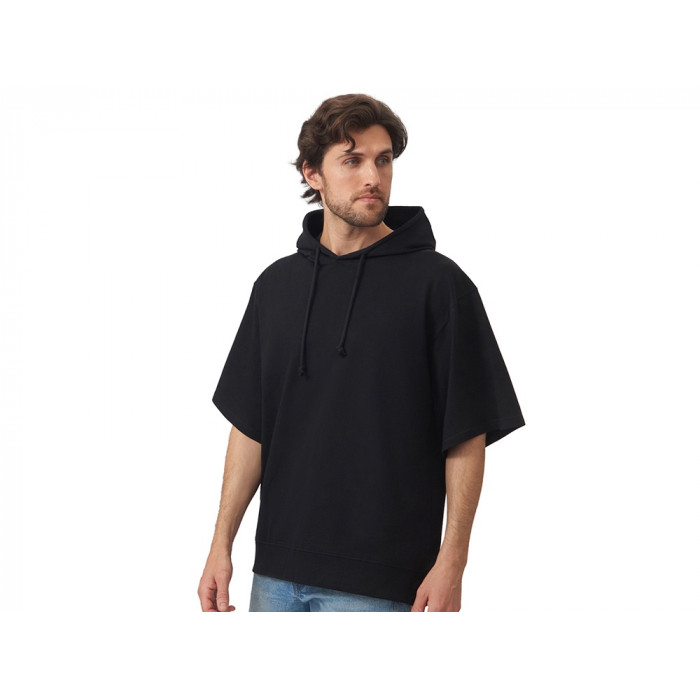 Худи оверсайз с коротким рукавом Warsaw унисекс, черный