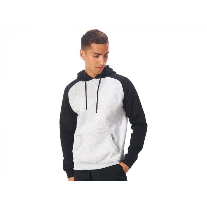 Толстовка с капюшоном Dublin мужская, черный/серый меланж