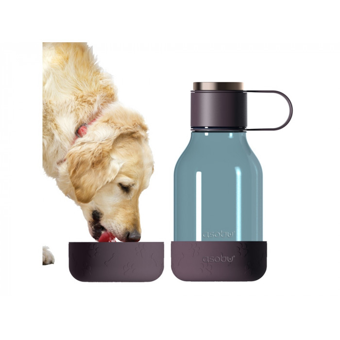 Бутылка для воды 2-в-1 Dog Bowl Bottle со съемной миской для питомцев, 1500 мл, бургунди